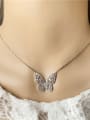 thumb Brass Cubic Zirconia Butterfly Dainty Necklace 2