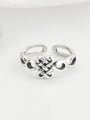 thumb Vintage Sterling Silver With Platinum Plated Ethnic Irregular Free Size Rings 0