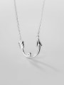 thumb 925 sterling silver simple fashion U-shaped Pendant Necklace 2