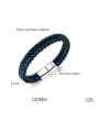 thumb Stainless steel Artificial Leather Weave Hip Hop Band Bangle 1