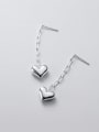 thumb 925 Sterling Silver Heart Minimalist Drop Earring 2