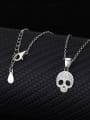thumb 925 Sterling Silver Cubic Zirconia Skull Cute Necklace 2