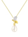thumb 925 Sterling Silver Freshwater Pearl Water Drop Minimalist Necklace 0