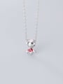 thumb 925 Sterling Silver  Cute Diamond Gold Fish Pendant Necklace 2