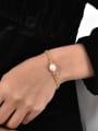 thumb Brass Imitation Pearl Geometric Minimalist Link Bracelet 1