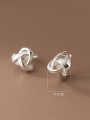 thumb 925 Sterling Silver Geometric Knot Minimalist Stud Earring 3
