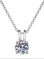thumb Sterling Silver Moissanite Square Dainty Necklace 3
