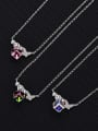 thumb 925 Sterling Silver Austrian Crystal Square Classic Necklace 3