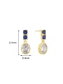 thumb Brass Cubic Zirconia Geometric Minimalist Drop Earring 2