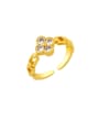 thumb Brass Cubic Zirconia Flower Vintage Band Ring 2