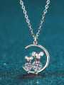 thumb Sterling Silver Moissanite Mouse Dainty Necklace 0