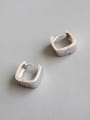 thumb 925 Sterling Silver Square Minimalist Huggie Earring 3
