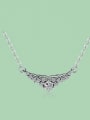 thumb 925 Sterling Silver Rhinestone Crown Vintage Necklace 1
