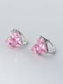 thumb 925 Sterling Silver Cubic Zirconia Heart Dainty Huggie Earring 2