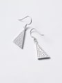 thumb 925 Sterling Silver Cubic Zirconia Triangle Dainty Hook Earring 2