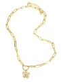 thumb Brass Cubic Zirconia Letter Hip Hop Heart Pendant Necklace 3