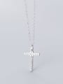 thumb 925 Sterling Silver With Platinum Plated Fashion Cross Necklaces 3