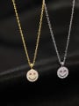 thumb 925 Sterling Silver Cubic Zirconia Smiley Dainty Necklace 2