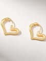 thumb Copper  Smooth  Hollow Heart Minimalist Stud Earring 3