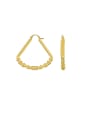 thumb Brass Geometric Minimalist Fan-Shaped Earrings 0