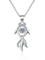 thumb 925 Sterling Silver  0.3ct Moissanite   Dainty Fish Pendant Necklace 4