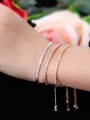 thumb Copper Cubic Zirconia Geometric Dainty Adjustable Bracelet 2