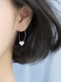 thumb 925 Sterling Silver Rhinestone Heart Minimalist Huggie Earring 0