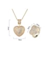 thumb Brass Cubic Zirconia Vintage Heart  Ring and Necklace Set 2
