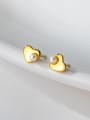 thumb 925 Sterling Silver Imitation Pearl Heart Minimalist Stud Earring 0