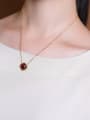 thumb 925 Sterling Silver Carnelian Geometric Vintage Necklace 2