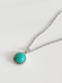 thumb 925 Sterling Silver Turquoise Round Vintage Necklace 0