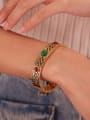 thumb Stainless steel Natural Stone Geometric Hip Hop Band Bangle 1