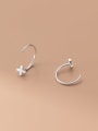 thumb 925 Sterling Silver Cross Minimalist Hook Earring 2