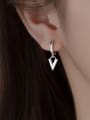 thumb 925 Sterling Silver Triangle Minimalist Huggie Earring 2