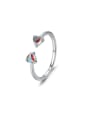 thumb 925 Sterling Silver Cubic Zirconia Heart Minimalist Band Ring 0
