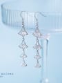 thumb 925 Sterling Silver Cubic Zirconia Triangle Dainty Hook Earring 1