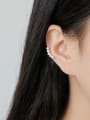 thumb S925 sterling silver simple geometric Beaded earless clip 1