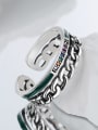 thumb 925 Sterling Silver Cubic Zirconia Geometric Chain Vintage Stackable Ring 3