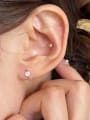 thumb 925 Sterling Silver Cubic Zirconia Heart Minimalist Huggie Earring 2