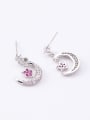 thumb Alloy With Platinum Plated Cute Moon Stud Earrings 2