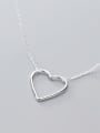 thumb 925 Sterling Silver Simple Fashion Hollow Heart Pendant Necklace 0