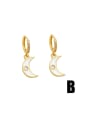 thumb Brass Cubic Zirconia Star Hip Hop Huggie Earring 2