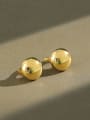 thumb 925 Sterling Silver Smooth  Ball Round Minimalist Stud Earring 0