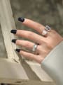 thumb 925 Sterling Silver Agate Geometric Artisan Band Ring 2