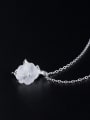 thumb 925 Sterling Silver Crystal Flower Minimalist Necklace 2