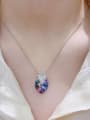 thumb 925 Sterling Silver Austrian Crystal Heart Classic Necklace 1