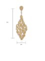 thumb Copper Cubic Zirconia Water Drop Luxury Cluster Earring 2