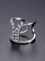 thumb Brass Cubic Zirconia Geometric Luxury Stackable Ring 2