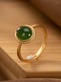 thumb 925 Sterling Silver Jade Oval Vintage Band Ring 2