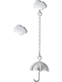 thumb 925 Sterling Silver Cloud Minimalist Asymmetrical umbrella long Drop Earring 4